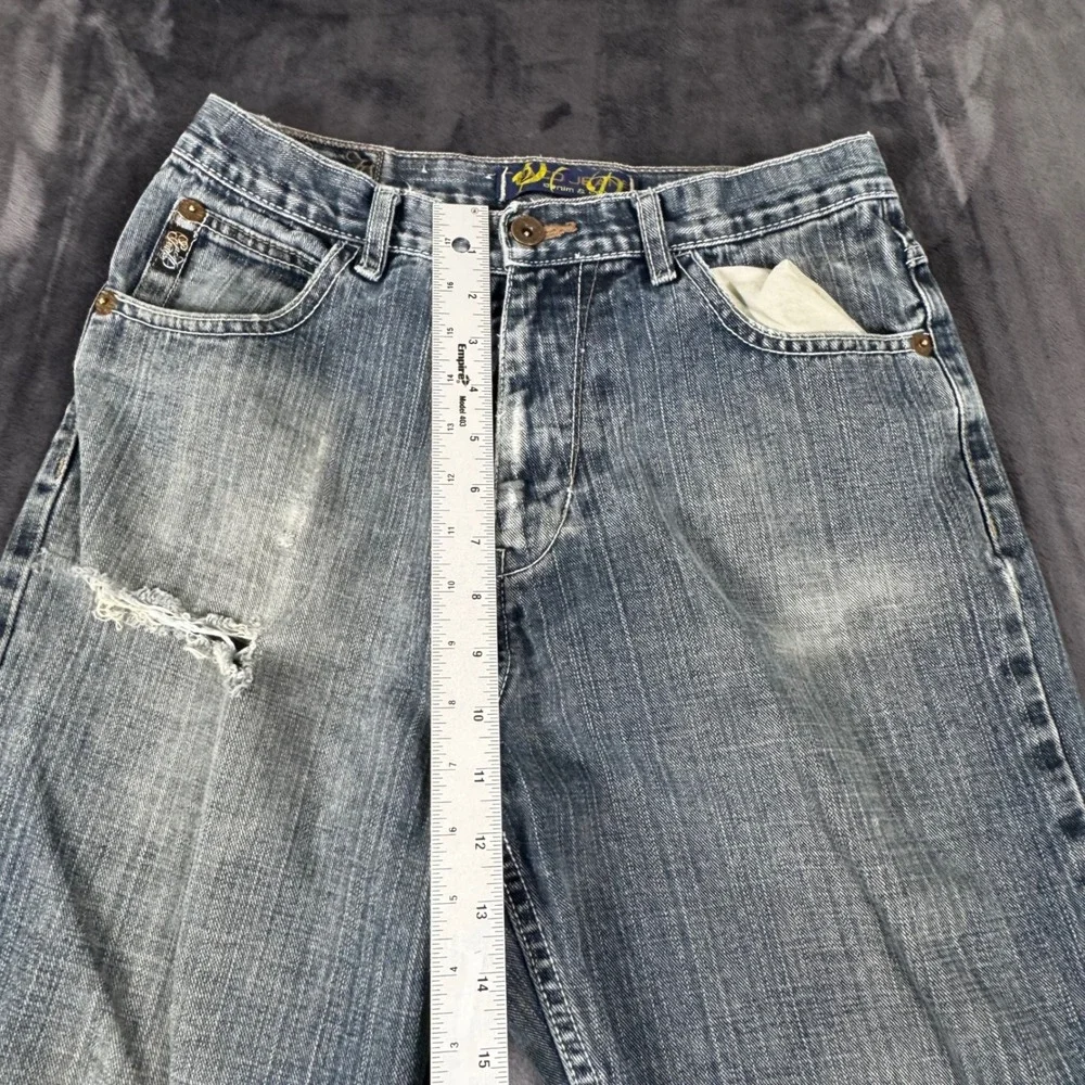 P.D. Jeans Denim Pants Boys Size 18 Blue Straight Leg Distressed Medium Wash